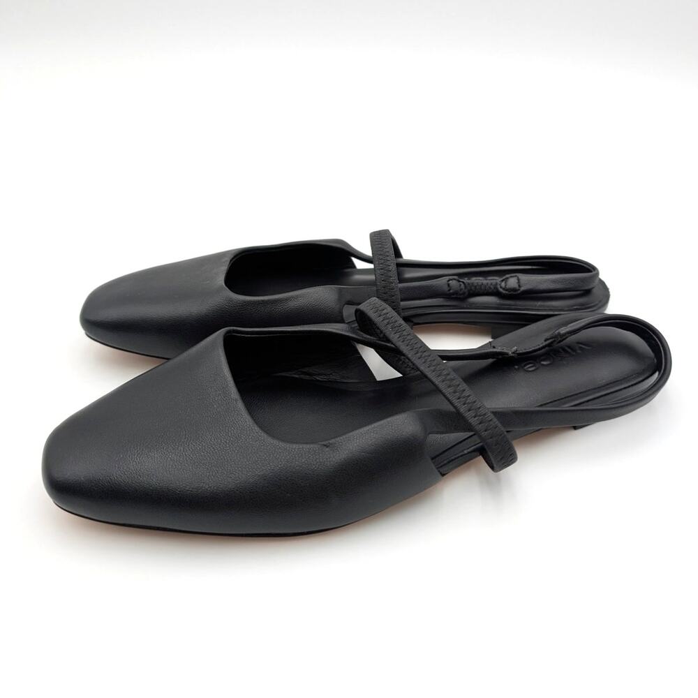Vince Bernice Slingback Flat Elastic Straps Women's Black Size US6.5M EU36.5